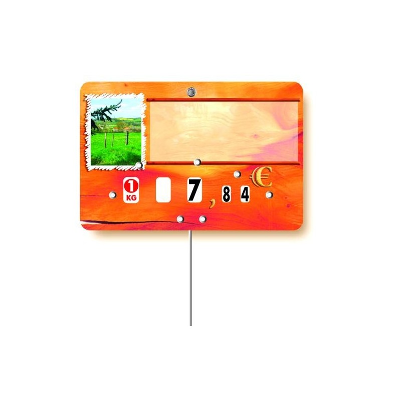 Etiquette : Paprika Prairie neutre - 8x12 cm (avec roulettes & pique inox)disponible à la Maison Pollet de Toulouse