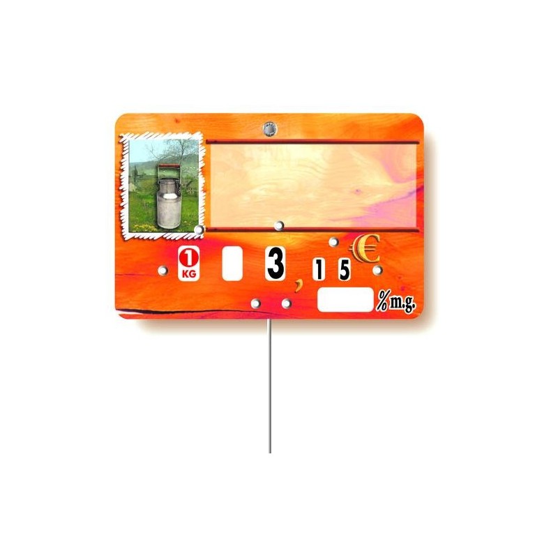 Etiquette : Paprika Fromage neutre - 7x10 cm (avec roulettes & pique inox)disponible à la Maison Pollet de Toulouse