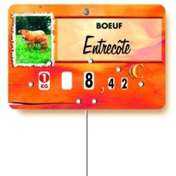 Etiquette : Paprika Viande Bovine ou Veau à texte - 8x12 cm (avec roulettes & pique inox)disponible à la Maison Pollet de Toulouse