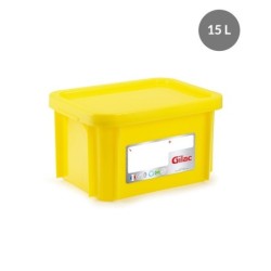 Bac & Couvercle HACCP PEHD Jaune 15 L - 400x300x228 mm (Gilac)disponible à la Maison Pollet de Toulouse