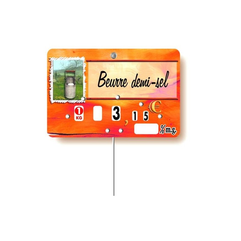 Etiquette : Paprika Fromage à texte - 7x10 cm (avec roulettes & pique inox)disponible à la Maison Pollet de Toulouse