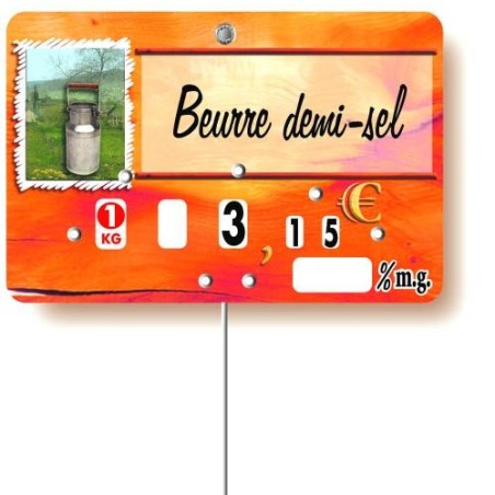 Etiquette : Paprika Fromage à texte - 7x10 cm (avec roulettes & pique inox)disponible à la Maison Pollet de Toulouse