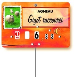 Etiquette : Paprika Agneau ou Mouton à texte - 8x12 cm (avec roulettes & pique inox)disponible à la Maison Pollet de Toulouse