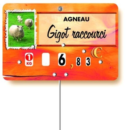 Etiquette : Paprika Agneau ou Mouton à texte - 8x12 cm (avec roulettes & pique inox)disponible à la Maison Pollet de Toulouse