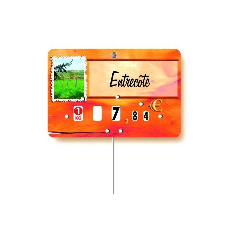 Etiquette : Paprika Prairie à texte - 8x12 cm (avec roulettes & pique inox)disponible à la Maison Pollet de Toulouse