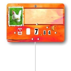 Etiquette : Paprika Volaille neutre - 8x12 cm (avec roulettes & pique inox)disponible à la Maison Pollet de Toulouse