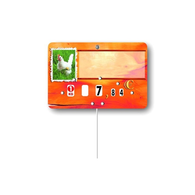 Etiquette : Paprika Volaille neutre - 8x12 cm (avec roulettes & pique inox)disponible à la Maison Pollet de Toulouse