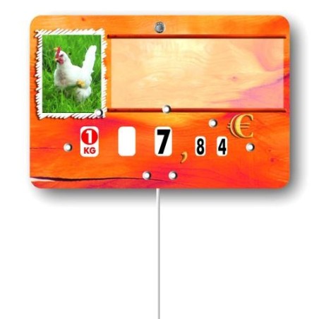 Etiquette : Paprika Volaille neutre - 8x12 cm (avec roulettes & pique inox)disponible à la Maison Pollet de Toulouse
