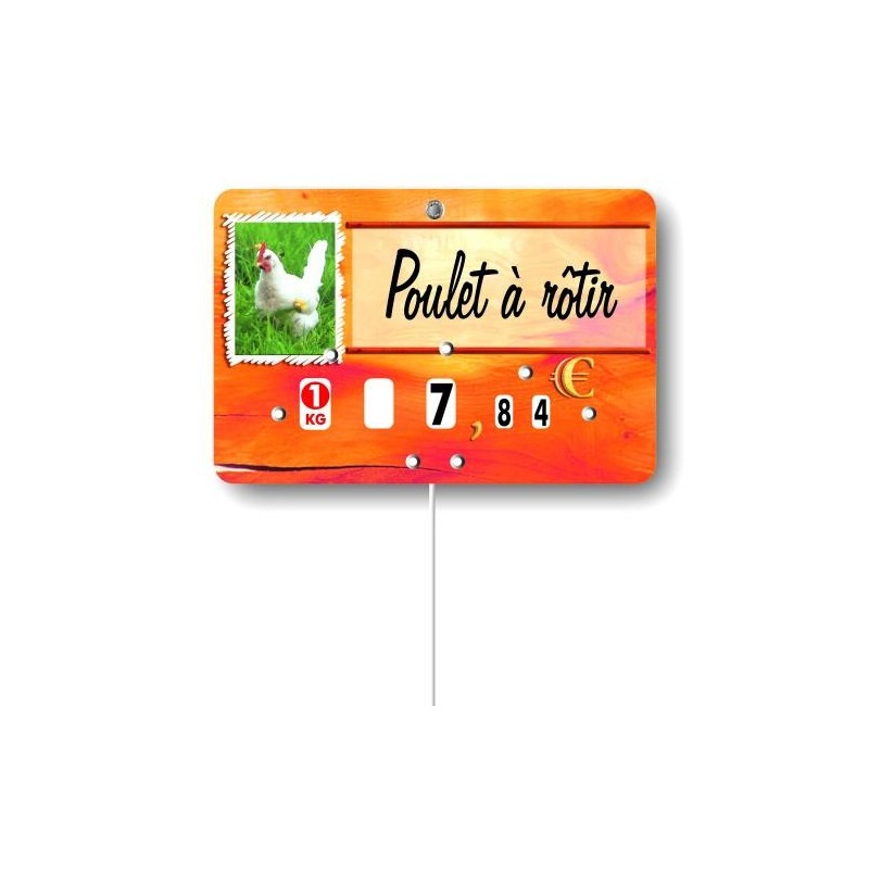 Etiquette : Paprika Volaille à texte - 8x12 cm (avec roulettes & pique inox)disponible à la Maison Pollet de Toulouse