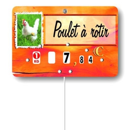 Etiquette : Paprika Volaille à texte - 8x12 cm (avec roulettes & pique inox)disponible à la Maison Pollet de Toulouse