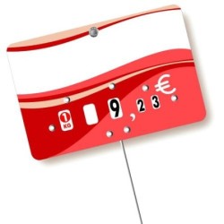 Etiquette : Evasion Charcuterie Traiteur neutre - 7x10 cm (avec roulettes & pique inox)disponible à la Maison Pollet de Toulouse