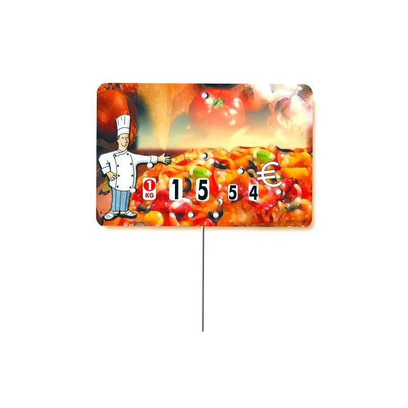 Etiquette : Stop Chef neutre - 7x10 cm (avec roulettes & pique inox)disponible à la Maison Pollet de Toulouse