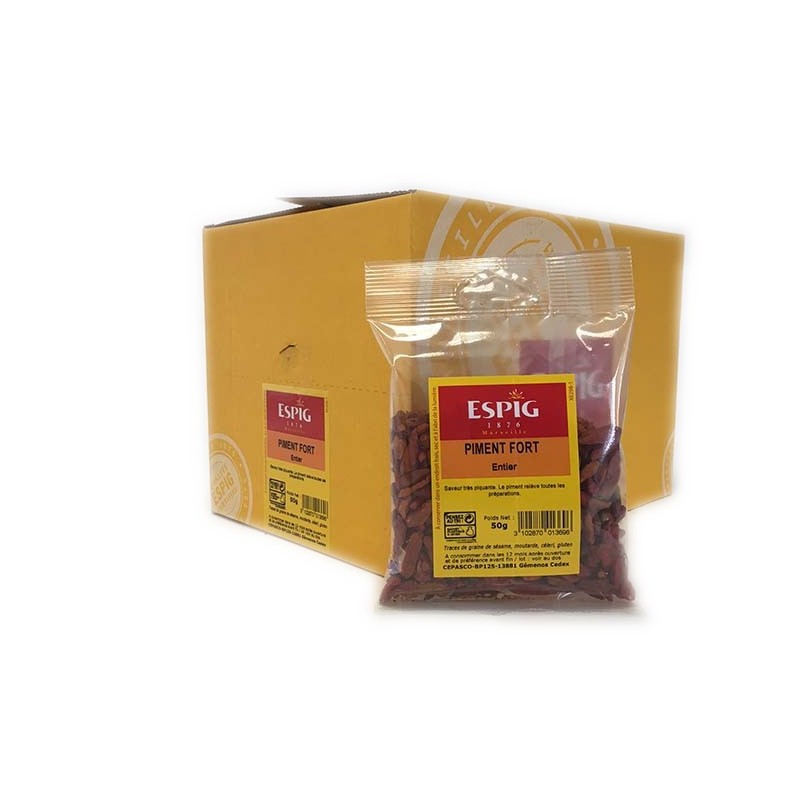 Piment fort de Cayenne entier - 50 g (Espig)disponible à la Maison Pollet de Toulouse