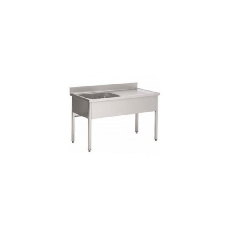 1200x600x880 mm - 1 Cuve de 400x500x300 mm - Plonge sur pieds + 1 égouttoir à droitedisponible à la Maison Pollet de Toulouse