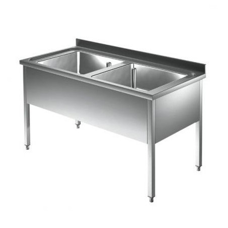 1200x600x880 mm - 2 Cuves de 400x500x300 mm - Plonge sur piedsdisponible à la Maison Pollet de Toulouse