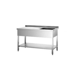 1200x600x880 mm - 1 Cuve de 400x500x300 mm - Plonge sur pieds avec étagère basse + 1 égouttoir à gauchedisponible à la Maison Pollet de Toulouse