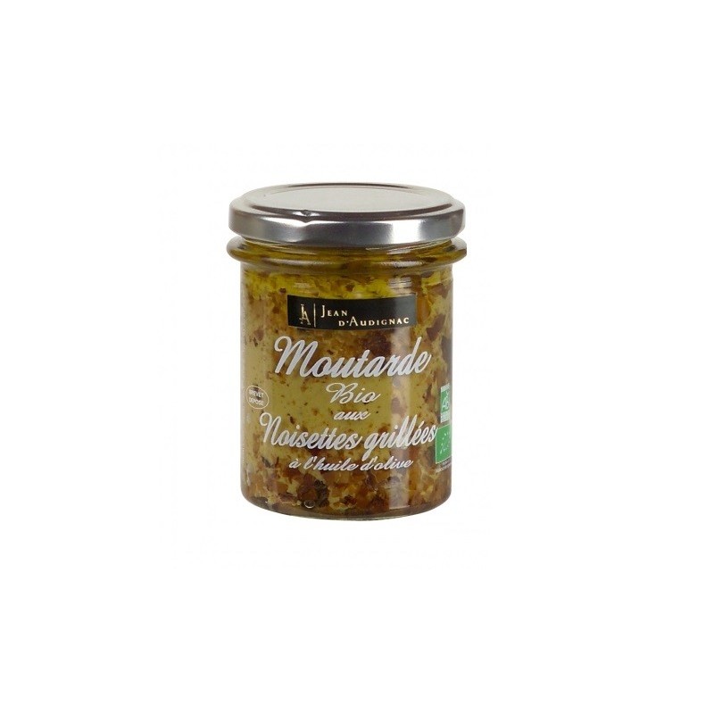 Moutarde Bio aux Noisettes grillées - 175 g (Jean d'Audignac)disponible à la Maison Pollet de Toulouse