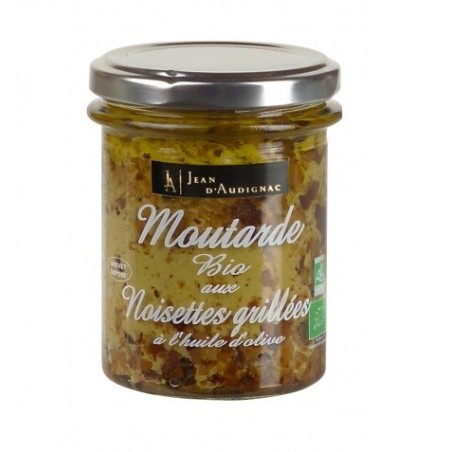 Moutarde Bio aux Noisettes grillées - 175 g (Jean d'Audignac)disponible à la Maison Pollet de Toulouse