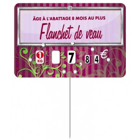 Etiquette : Arabesque fushia à texte - 7x10 cm (avec roulettes & pique inox)disponible à la Maison Pollet de Toulouse