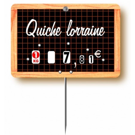 Etiquette : Ecolière à texte - 7x10 cm (avec roulettes & pique inox)disponible à la Maison Pollet de Toulouse