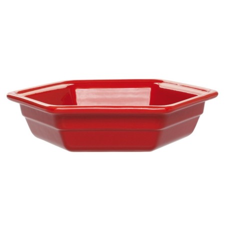 Plat grès Rouge cerise 310x270x70 mm - Hexagon - 2 L (Emile Henry)disponible à la Maison Pollet de Toulouse