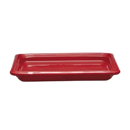 Plat grès Rouge cerise 325x265x40 mm - Gastronorm 1/2 - 1.1 L (Emile Henry)disponible à la Maison Pollet de Toulouse