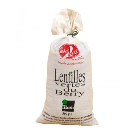 Lentille verte du Berry Label Rouge - Toile 500 g (Cibele)disponible à la Maison Pollet de Toulouse