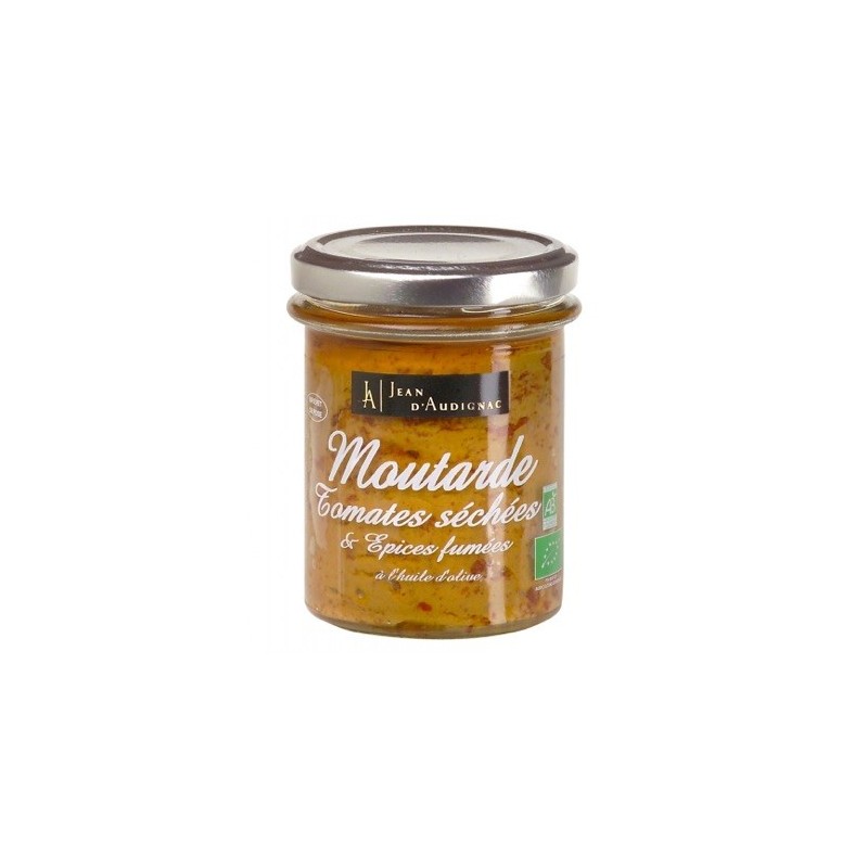 Moutarde Bio Tomates séchées et épices fumées - 175 g (Jean d'Audignac)disponible à la Maison Pollet de Toulouse