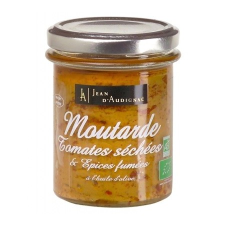 Moutarde Bio Tomates séchées et épices fumées - 175 g (Jean d'Audignac)disponible à la Maison Pollet de Toulouse