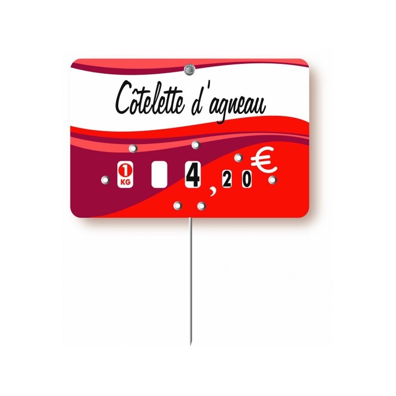 Etiquette : Evasion Boucherie à texte - 8x12 cm (avec roulettes & pique inox)disponible à la Maison Pollet de Toulouse