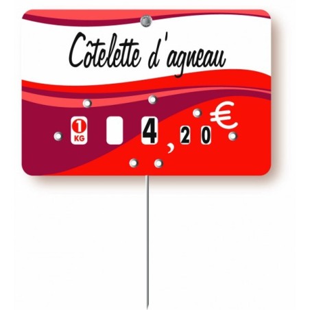 Etiquette : Evasion Boucherie à texte - 8x12 cm (avec roulettes & pique inox)disponible à la Maison Pollet de Toulouse