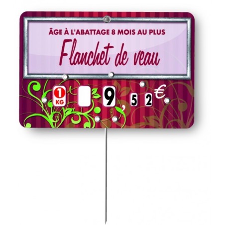 Etiquette : Arabesque bordeaux à texte - 8x12 cm (avec roulettes & pique inox)disponible à la Maison Pollet de Toulouse