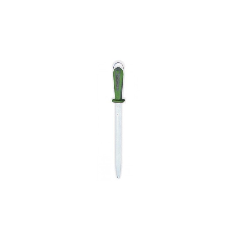 Fusil ovale 30 cm manche Bi-matière Vert - Taillage fin (Fischer)disponible à la Maison Pollet de Toulouse