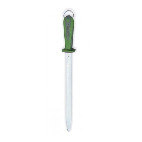 Fusil ovale 30 cm manche Bi-matière Vert - Taillage fin (Fischer)disponible à la Maison Pollet de Toulouse