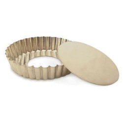 Moule à Manqué rond cannelé avec fond mobile en Fer blanc Ø 280x50 mmdisponible à la Maison Pollet de Toulouse