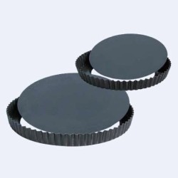 Tourtière haute cannelée, tôle bleue lourde fond amovible Ø 300x35 mmdisponible à la Maison Pollet de Toulouse