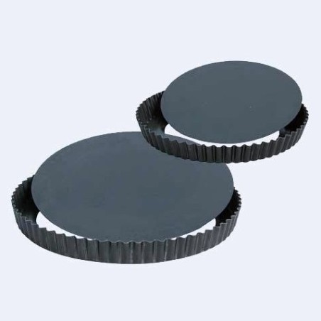 Tourtière haute cannelée, tôle bleue lourde fond amovible Ø 300x35 mmdisponible à la Maison Pollet de Toulouse