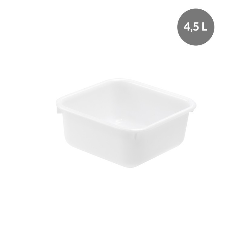 Cuvette 4.5 L PEBD Blanc - 260x260x110 mm (Gilac)disponible à la Maison Pollet de Toulouse