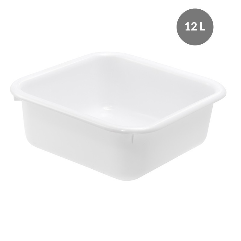 Cuvette 12 L PEBD Blanc - 390x390x140 mm (Gilac)disponible à la Maison Pollet de Toulouse