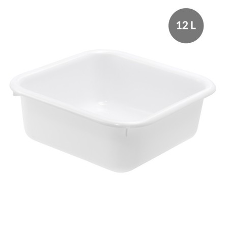 Cuvette 12 L PEBD Blanc - 390x390x140 mm (Gilac)disponible à la Maison Pollet de Toulouse