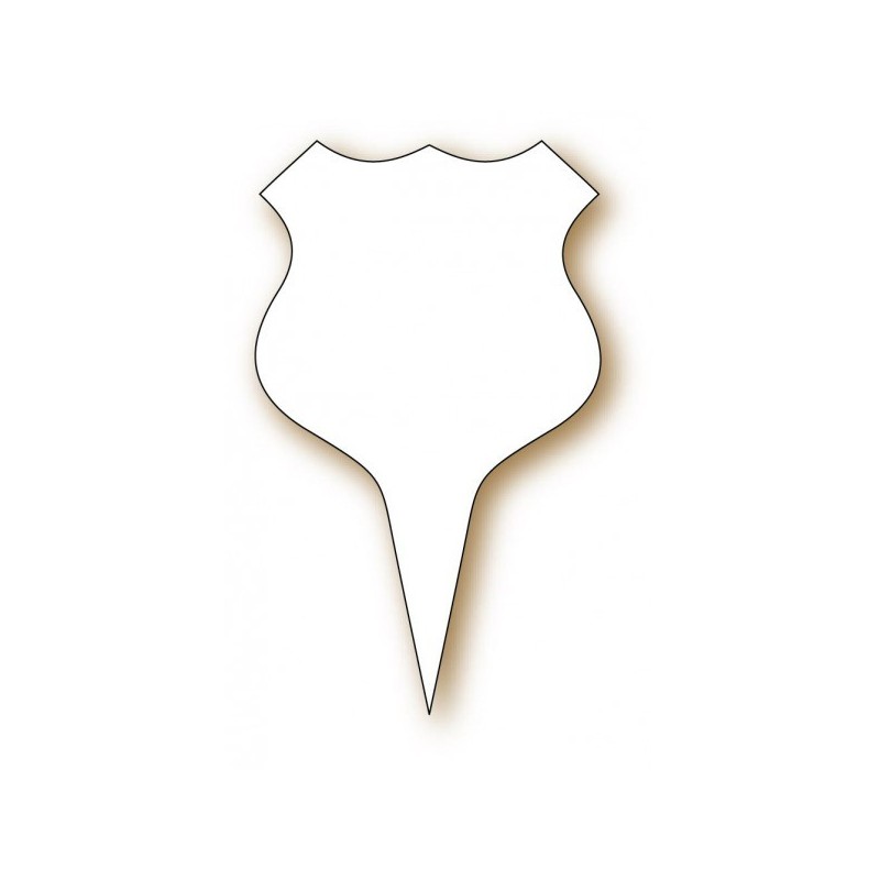Etiquette : Ecusson blanc - 3,5x3,5 cm (pique plastique) (x100)disponible à la Maison Pollet de Toulouse