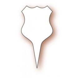 Etiquette : Ecusson blanc - 4,2x4,5 cm (pique plastique) (x100)disponible à la Maison Pollet de Toulouse