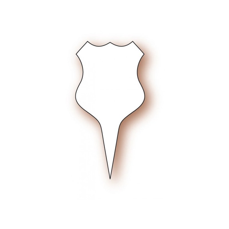 Etiquette : Ecusson blanc - 4,2x4,5 cm (pique plastique) (x100)disponible à la Maison Pollet de Toulouse