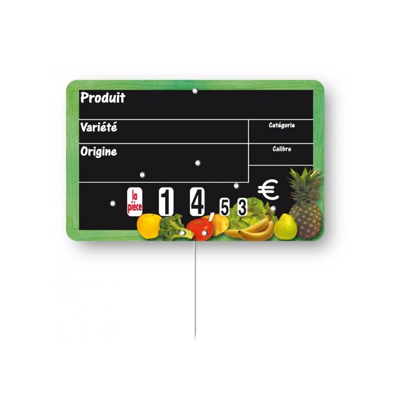 Etiquette : Cueillette neutre - 15x24 cm (avec roulettes & pique inox)disponible à la Maison Pollet de Toulouse