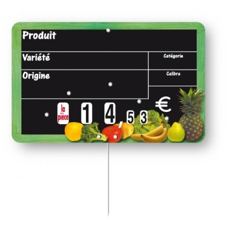 Etiquette : Cueillette neutre - 15x24 cm (avec roulettes & pique inox)disponible à la Maison Pollet de Toulouse