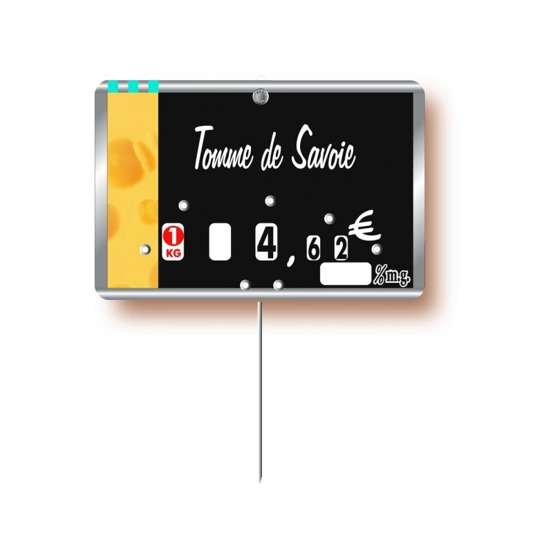 Etiquette : Métallic Fromage à texte - 7x10 cm (avec roulettes & pique inox)disponible à la Maison Pollet de Toulouse