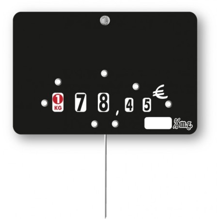 Etiquette : Noire Crèmerie neutre - 7x10 cm (avec roulettes & pique inox)disponible à la Maison Pollet de Toulouse