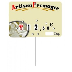 Etiquette : Marius Artisan Fromager neutre - 7x10 cm (avec roulettes & pique inox)disponible à la Maison Pollet de Toulouse