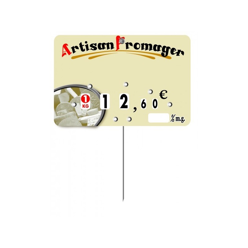 Etiquette : Marius Artisan Fromager neutre - 7x10 cm (avec roulettes & pique inox)disponible à la Maison Pollet de Toulouse