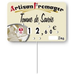 Etiquette : Marius Artisan Fromager à texte - 7x10 cm (avec roulettes & pique inox)disponible à la Maison Pollet de Toulouse